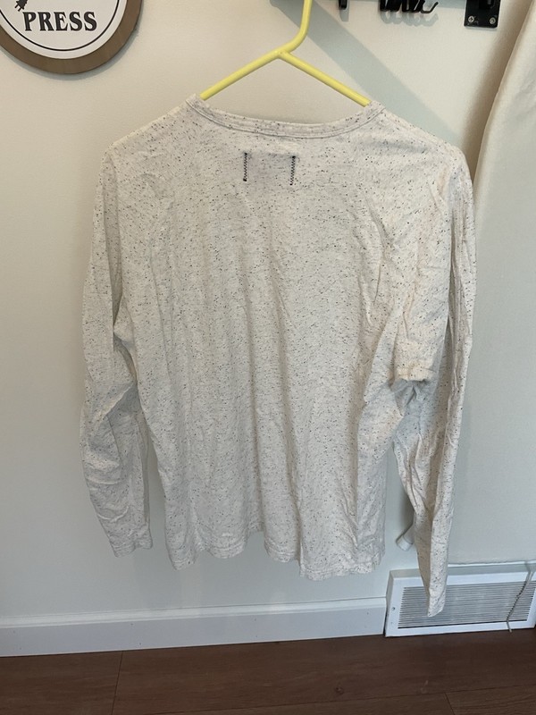 Reigning Champ Ivory Speckled Handcrafted Pullover L/S Lightweight Shirt SZ M gallery