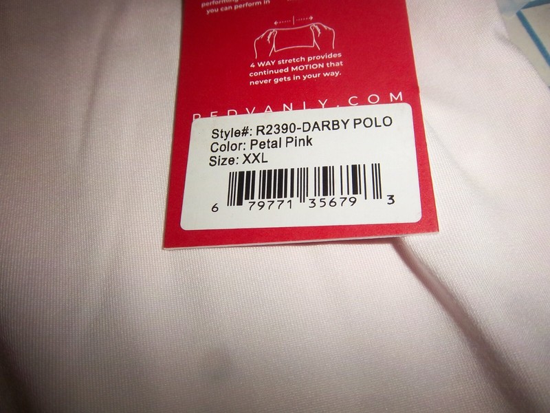 MENS 2XLARGE LIGHT PINK/BLACK COLLAR REDVANLY POLO SHIRT - NWT gallery