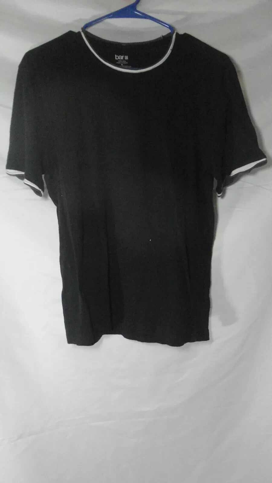 bar III Mens Contrast Basic T-Shirt Black 100% Cotton Size Small **New w/Tags** gallery