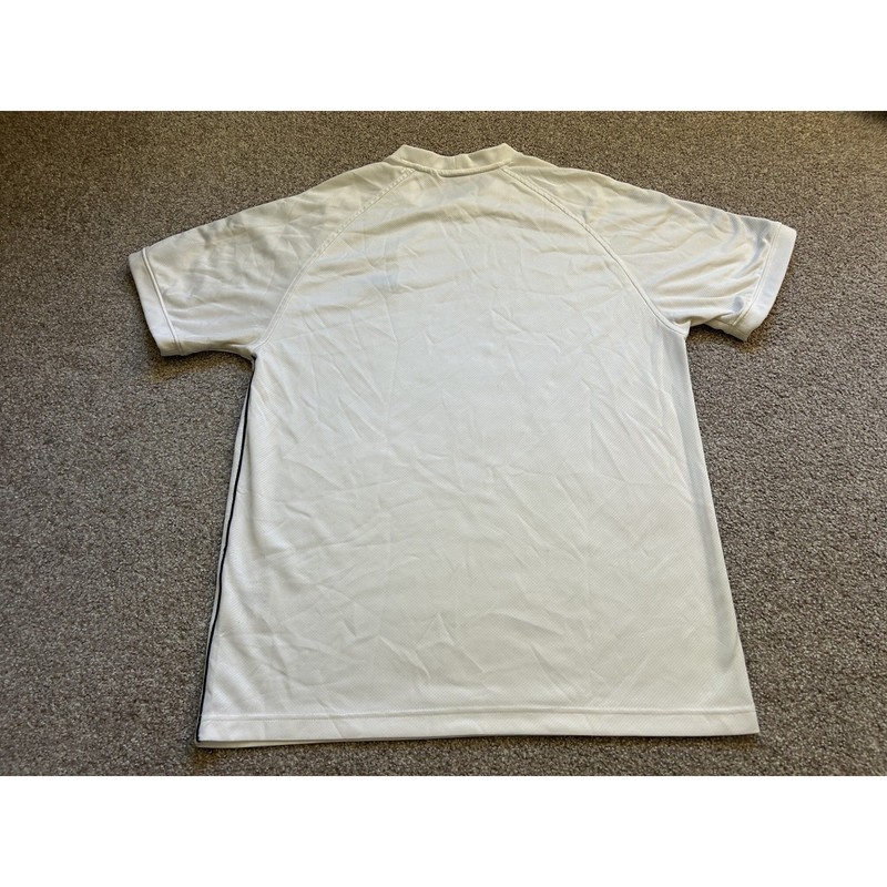 Nike T-Shirt Mens Medium White Excellent Short Sleeve Mesh Side Stripe Piping gallery