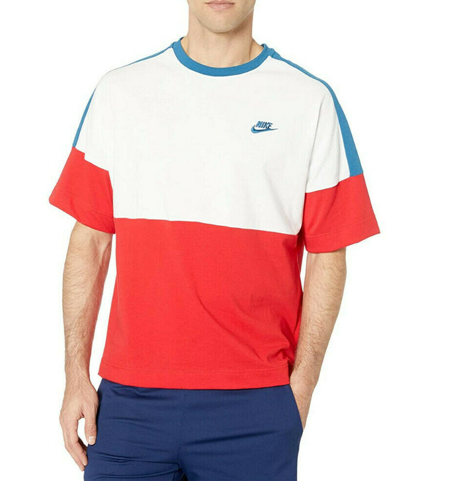 Nike Men's Red/White/Blue Colorblock Crew Jersey Shirt (CJ4296-657) - Size L NWT gallery