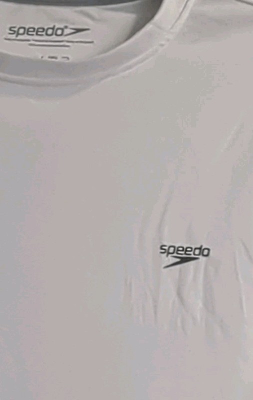 NWT Speedo Swim T-Shirt Men's Size S White Short Sleeve TurboDRI Authentic gallery