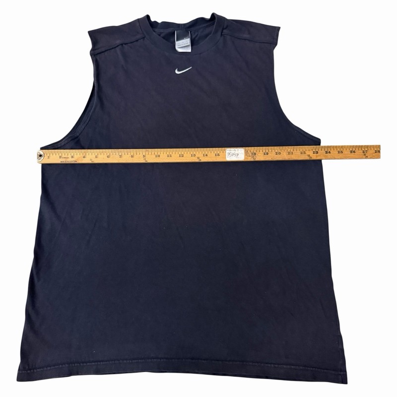 Vintage Y2K Nike Center Swoosh Tank Top Mens XLarge Black Embroidered 100%Cotton gallery