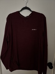 Eddie Bauer FreeHeat Pullover Long Sleeve T-Shirt Dark Brown Men’s Size L