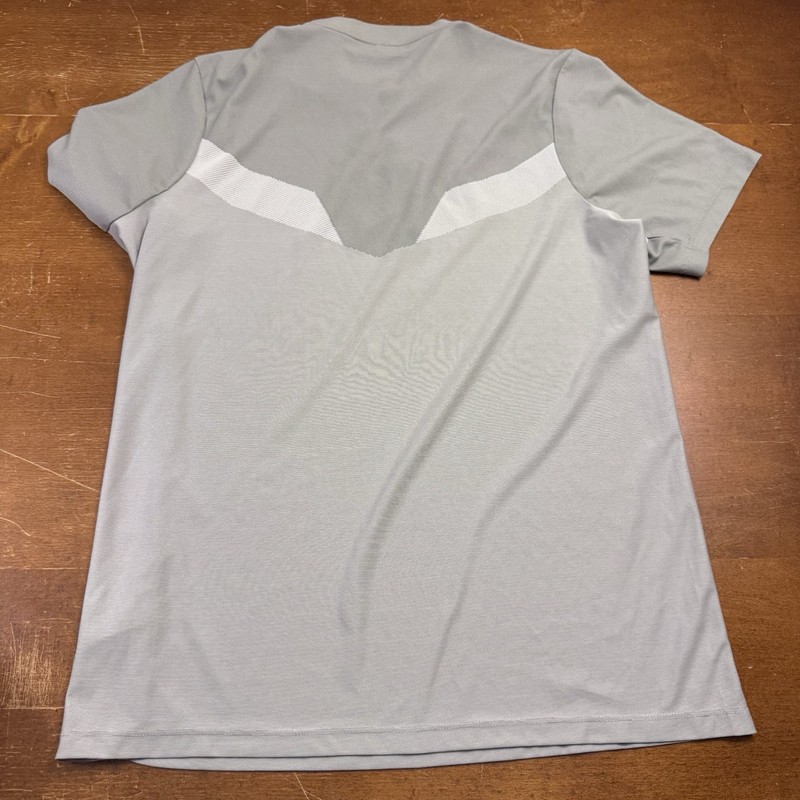 Nike Shirt Mens Large Gray Henley Golf Short Sleeve Snap Modern Fit gallery