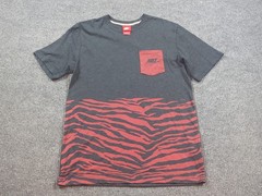 Nike Shirt Mens Medium Gray Red Cotton Blend Pocket Tee Short Sleeve