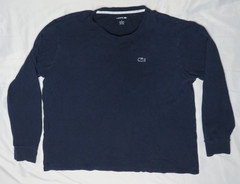 LACOSTE SLEEPWEAR MEN SHIRT XL NAVY BLUE WAFFLE BASE LAYER THERMAL COTTON PIQUE