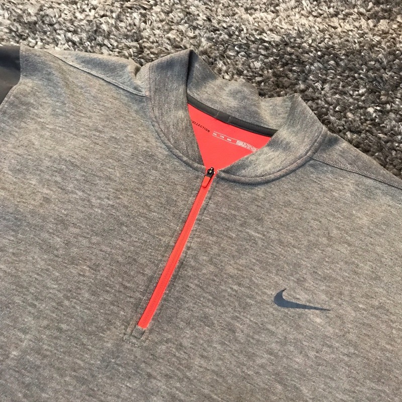 Nike Tiger Woods Collection Pullover Mens 2XL Gray 1/4 Zip Long Sleeve Golf XXL gallery