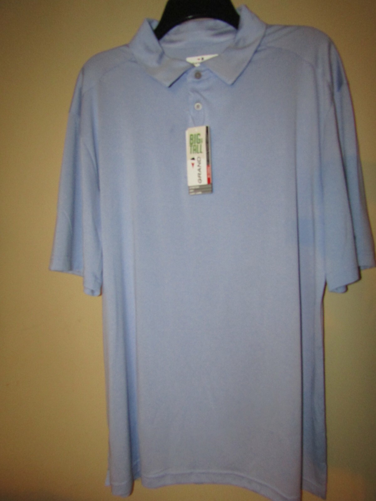 GRANDSLAM Performance Size LT BLUE HEATHER Short Sleeve GOLF Polo SHIRT Stretch gallery
