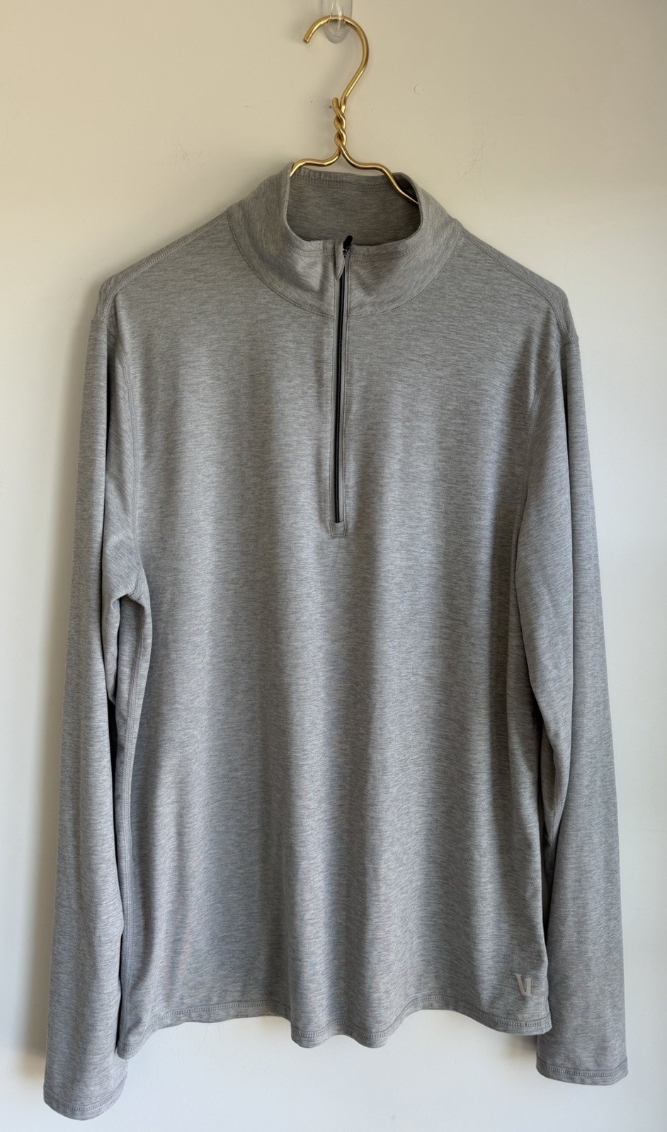 Vuori Ease Performance Half Zip 2.0 Pullover Men's L Light Heather Gray V2001 gallery