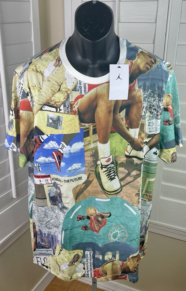 Nike Jordan Flight Essentials ‘MJ AOP’ Crew Neck T-Shirt - FZ1923-100 - Men's XL