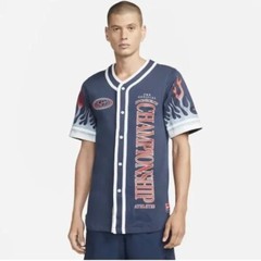 Nike Sports Wear American Button Up Jersey Top Blue Mens M DV9642-437 MSRP $85