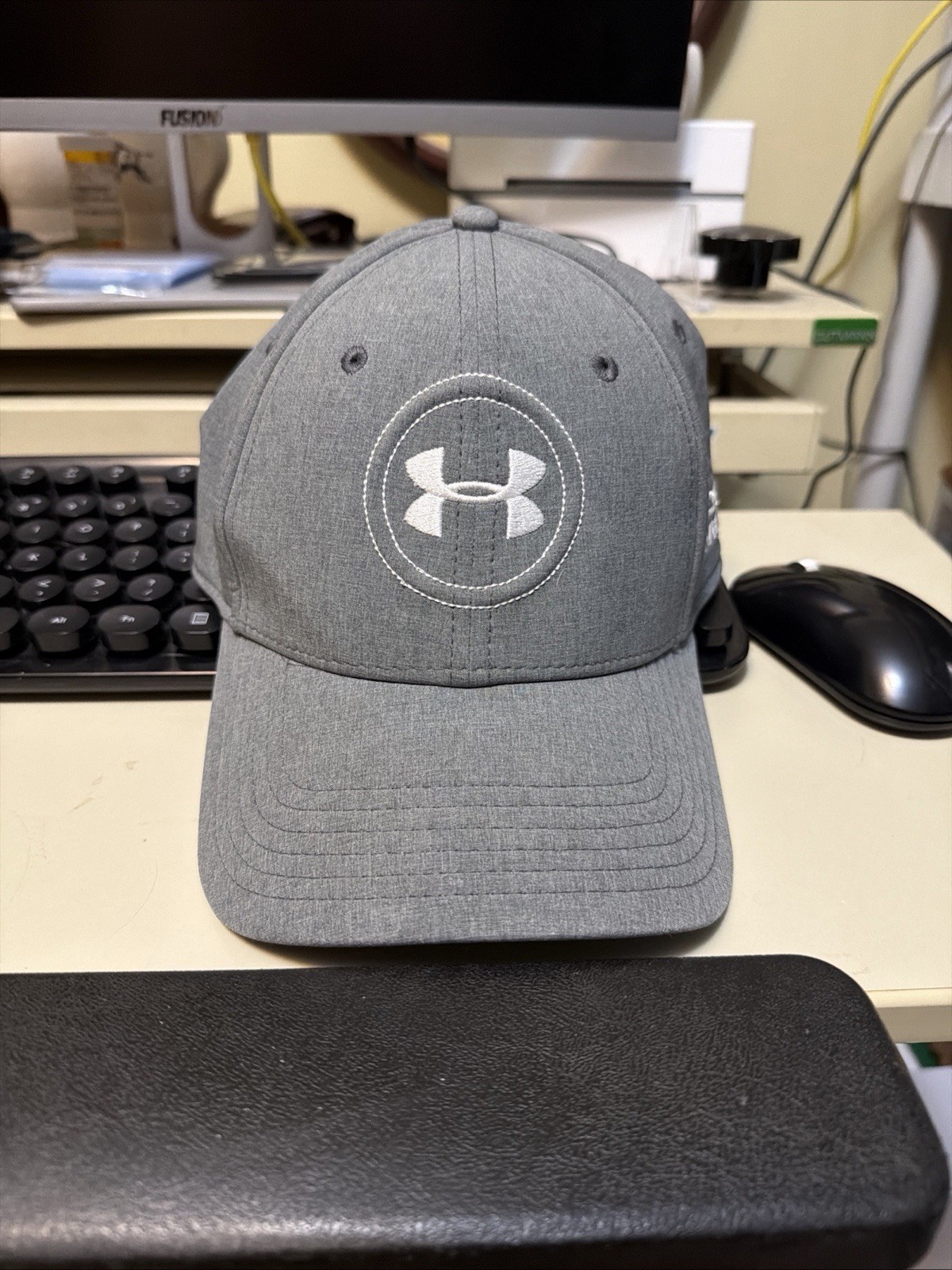 Under Armour Men's Fitted Cap Performance Golf Training, Gray, Size M/L gallery