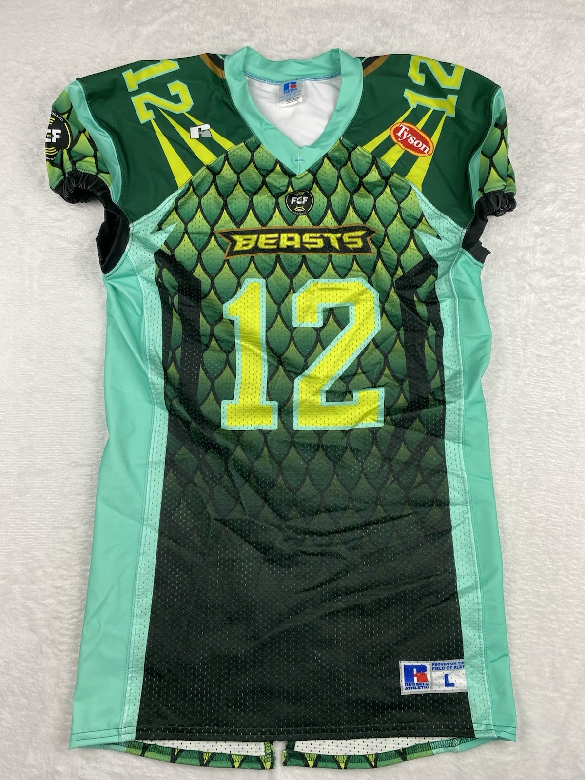 Fan Controlled Football Authentic Game Jersey Mens Large "BEASTS" #12 gallery