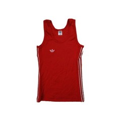 80s Vintage Adidas Tank Top Vest Made in France XS Nylon 3 Stripes Trefoil Logo