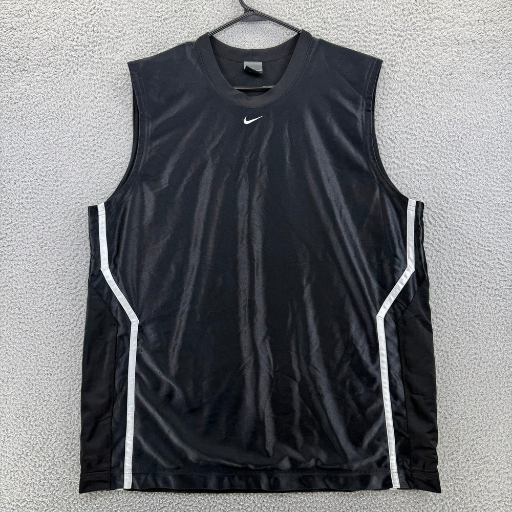 Nike Mens XL Black Sleeveless Basketball Jersey Mesh Athletic Tank Top RN56323