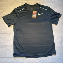 Nike Men’s Dri Fit Miler Running Shirt AJ7565-328 Pine Green -Reflective NWT