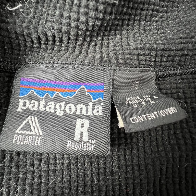 Vintage Patagonia Sweater Mens XS(fits M-L) Black R1 Flash Regulator 1/4 Zip Top gallery