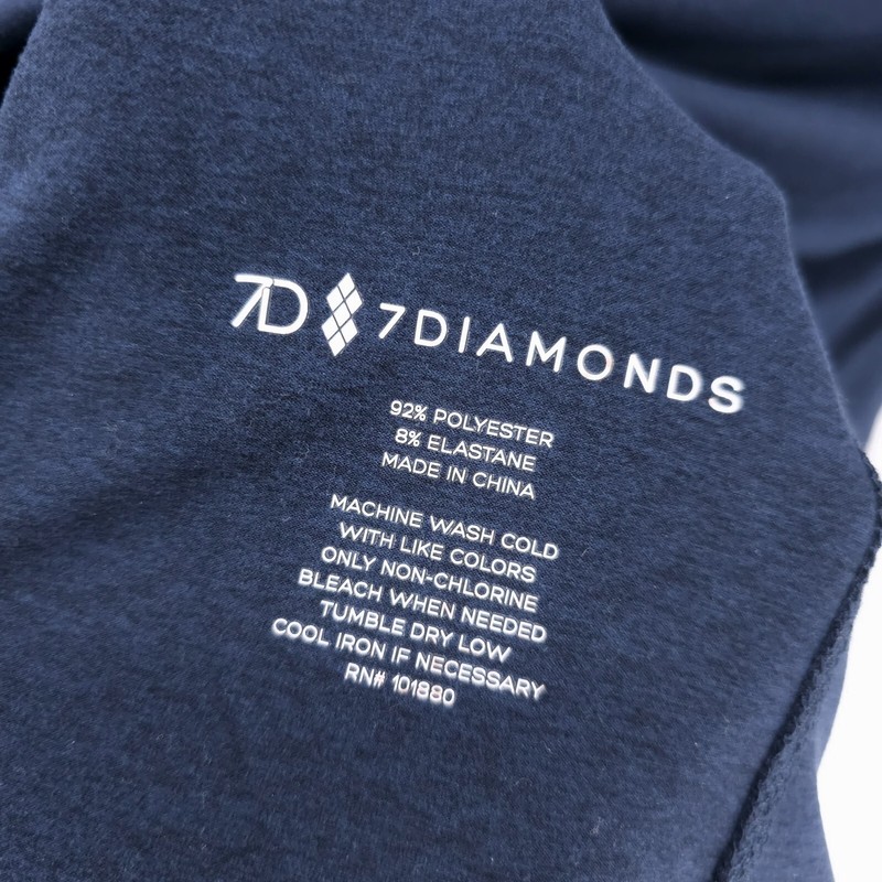 NWT 7 DIAMONDS Core Performance 1/4 Zip Navy Blue Stretch Long Sleeve Mens SMALL gallery