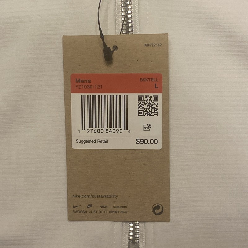 Nike LeBron DNA Dri Fit 1/4 Zip Pullover White Men’s Size Large FZ1030-121 NWT gallery