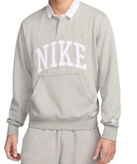 New Nike Club Fleece Long Sleeve Rugby Polo Shirt Men’s Sz Medium FN3112-063