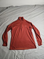 Patagonia Capilene Midweight Pullover Mens Size Medium Red 1/4 Zip 44262 EUC