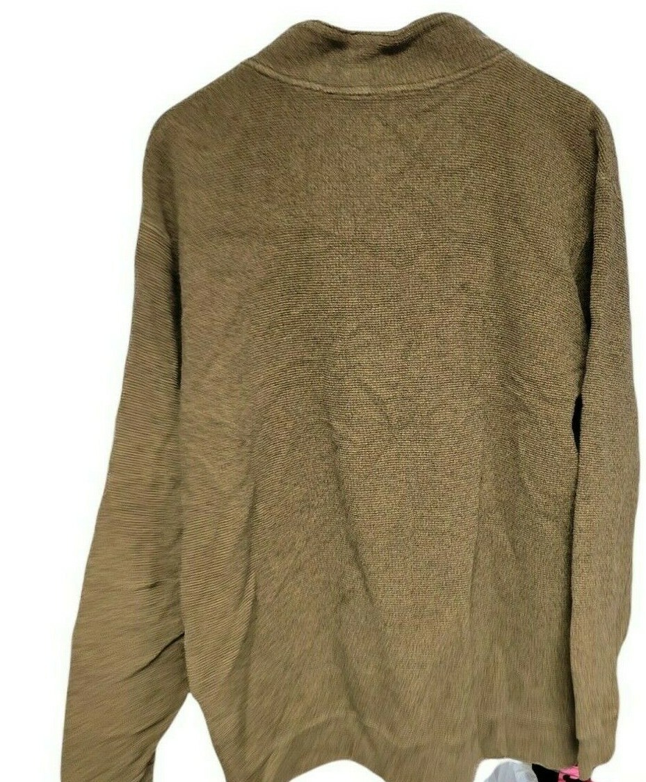 Woolrich Men's Large 1/4 zip Mock Neck Pullover sweater Greenish Grey gallery