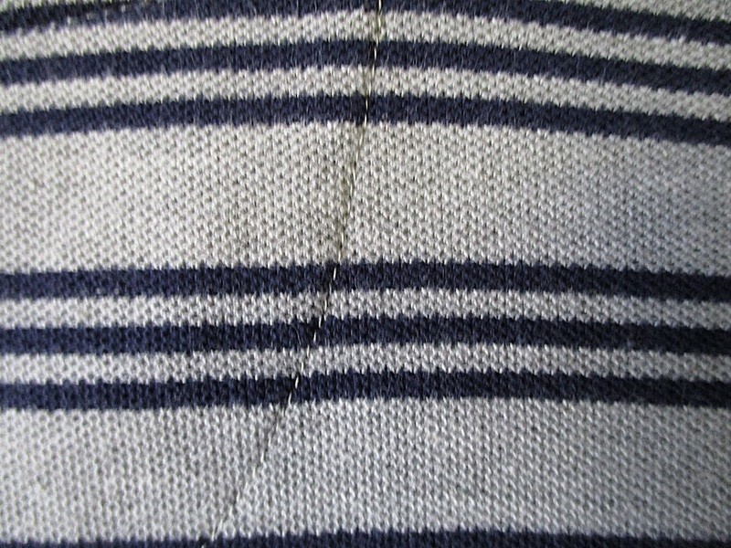 CLUB ROOM Men's Large Blue & Gray Striped Cotton Knit 1/4 Zip Polo Shirt gallery
