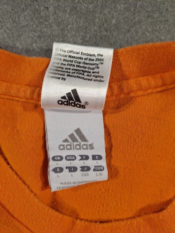 Adidas Long Sleeve T Shirt Mens Large Orange Germany 2006 World Cup Vintage gallery