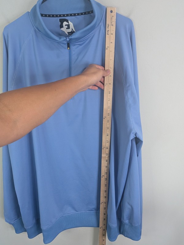 Footjoy Pullover Men's 2XL Blue 1/4 Zip Nylon Stretch Golf Casual gallery
