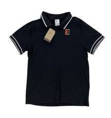 NEW Nike Court Heritage Tennis Polo Shirt Black Slim Fit Mens Size S FQ2101-010