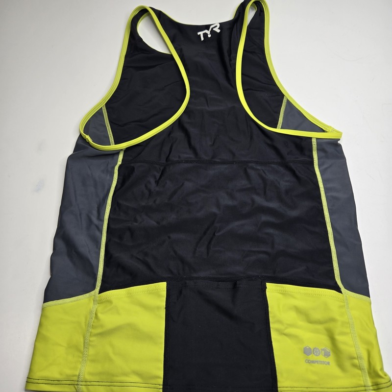 TYR Men's Competitor Triathlon Activewear Tank Top Half Zip Black XL. A8 gallery