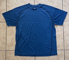 Merrell Mens Short Sleeve Running T-Shirt Blue Large Athletic Climbing Sport Tee