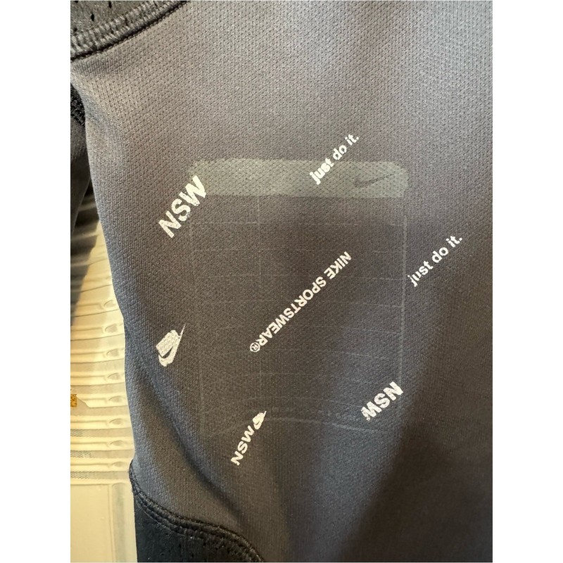 Nike Black Perforated Athletic Crewneck with White Swoosh N0501 gallery
