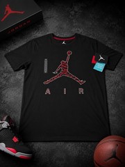 Air Jordan Nike Mens 2015 Burnout T-Shirt 11 Bred Jumpman 724999 Dri Fit Large