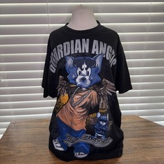 Vintage Y2K Tom & Jerry Guardian Angels Black T-shirt