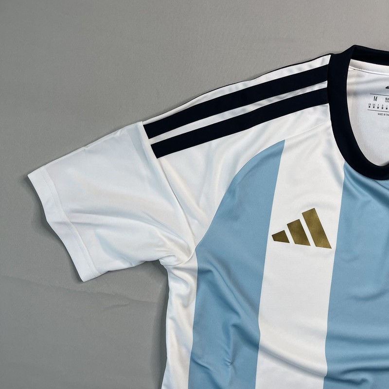 Adidas Argentina AFA Soccer Jersey Mens medium White Blue Fan Blank Back gallery