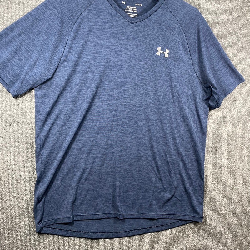 Under Armour The Tech Tee Shirt Men's Large Blue Performance SS Casual Active gallery