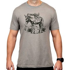 Magpul MAG1528 Burro CVC Tee Donkeys & Mounted Miniguns Graphic T-Shirt, Gray