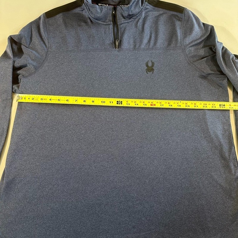 Spyder Active Men’s Performance ¼ Zip Pullover, Dust Navy Heather, XXL gallery