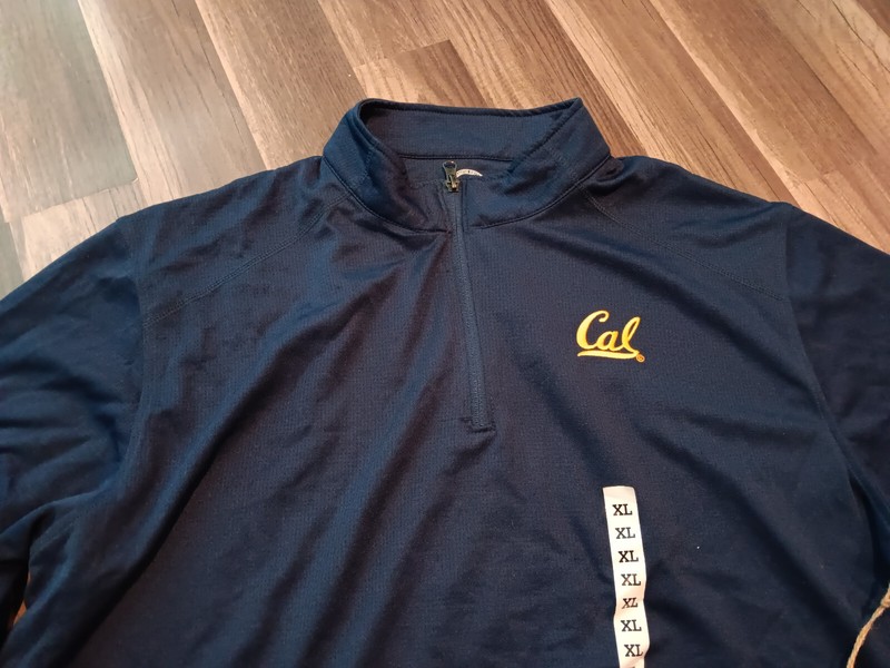 California golden bears men's XL size navy blue 1/4 zip pullover shirt NWT gallery
