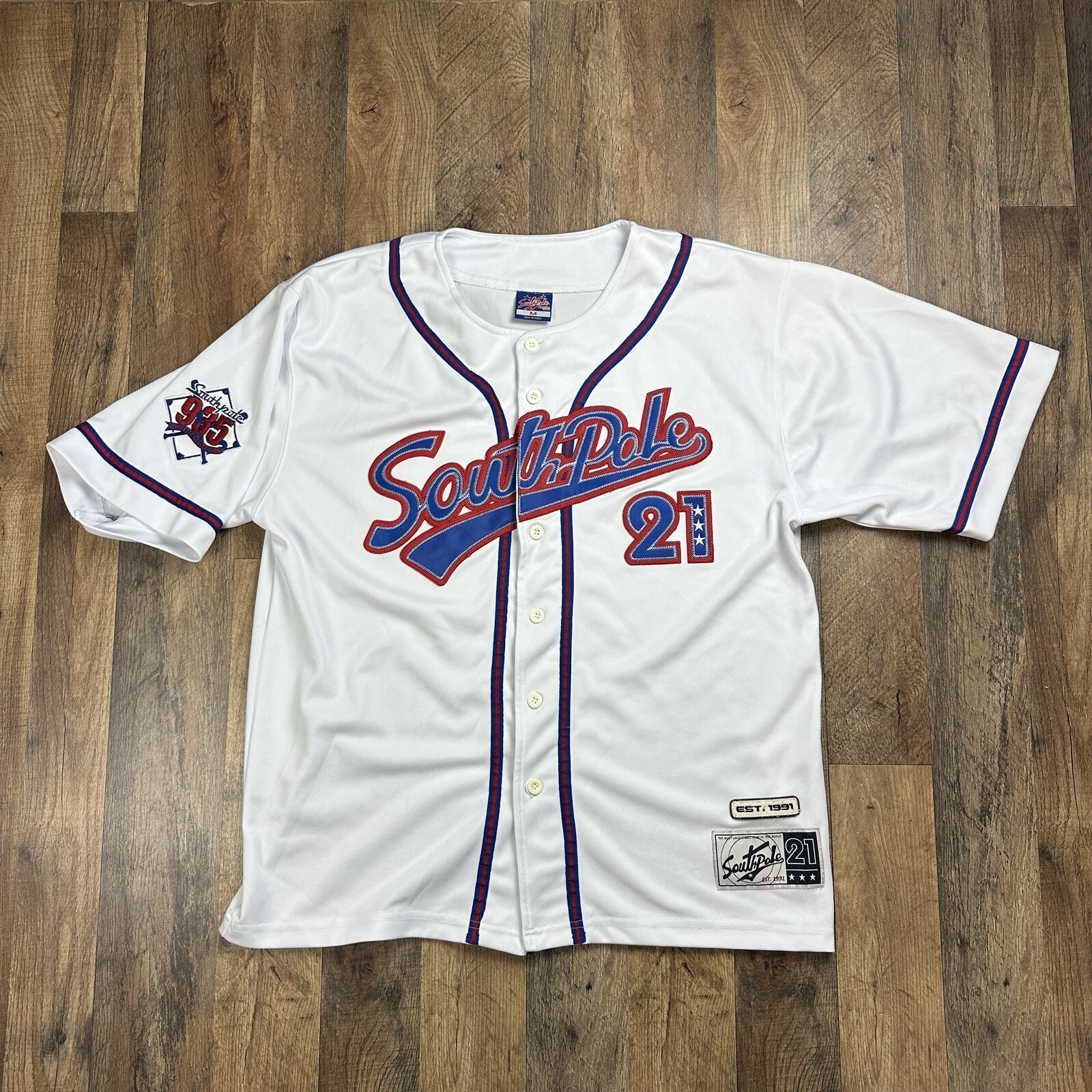 South Pole Athletic Collection #21 Baseball Jersey Sewn Patches Mens M gallery