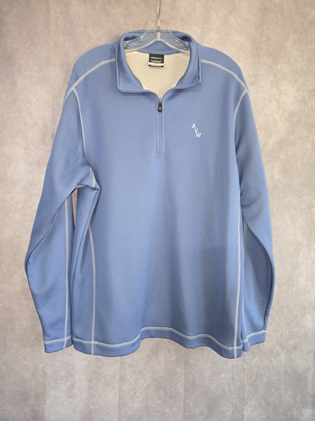 Nike Golf Dri-FIT 1/4 Zip Pullover Mens XL Blue Waffle Knit Texture Performance gallery
