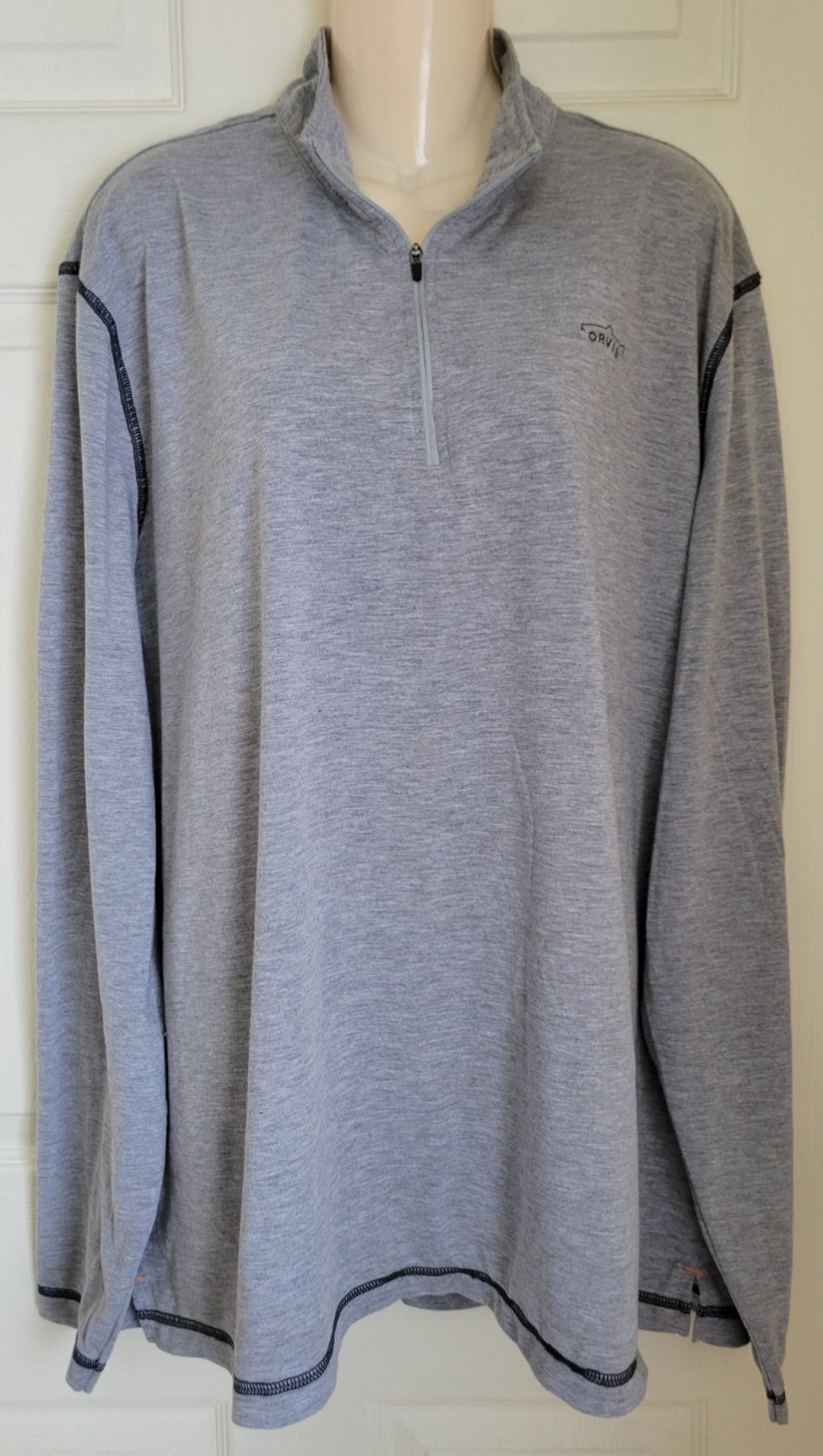 Orvis Trout Bum 1/4 Zip Long Sleeve Pullover Men XXL Gray Outdoor LIFESTYLE gallery