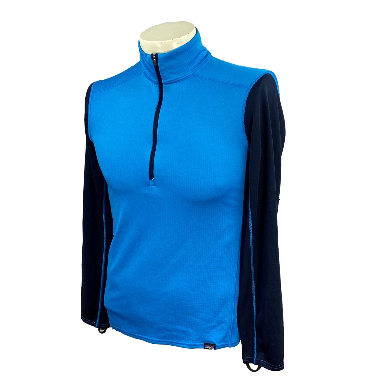 Patagonia Men's 1/2 Zip Midweight Capilene Baselayer Blue Activewear Shirt XS gallery