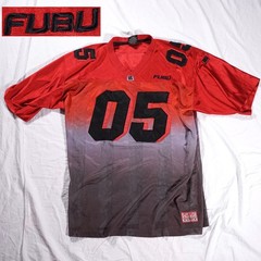 FUBU Collection Vintage Football Jersey Red Gradient Stripe Y2K Mens XL