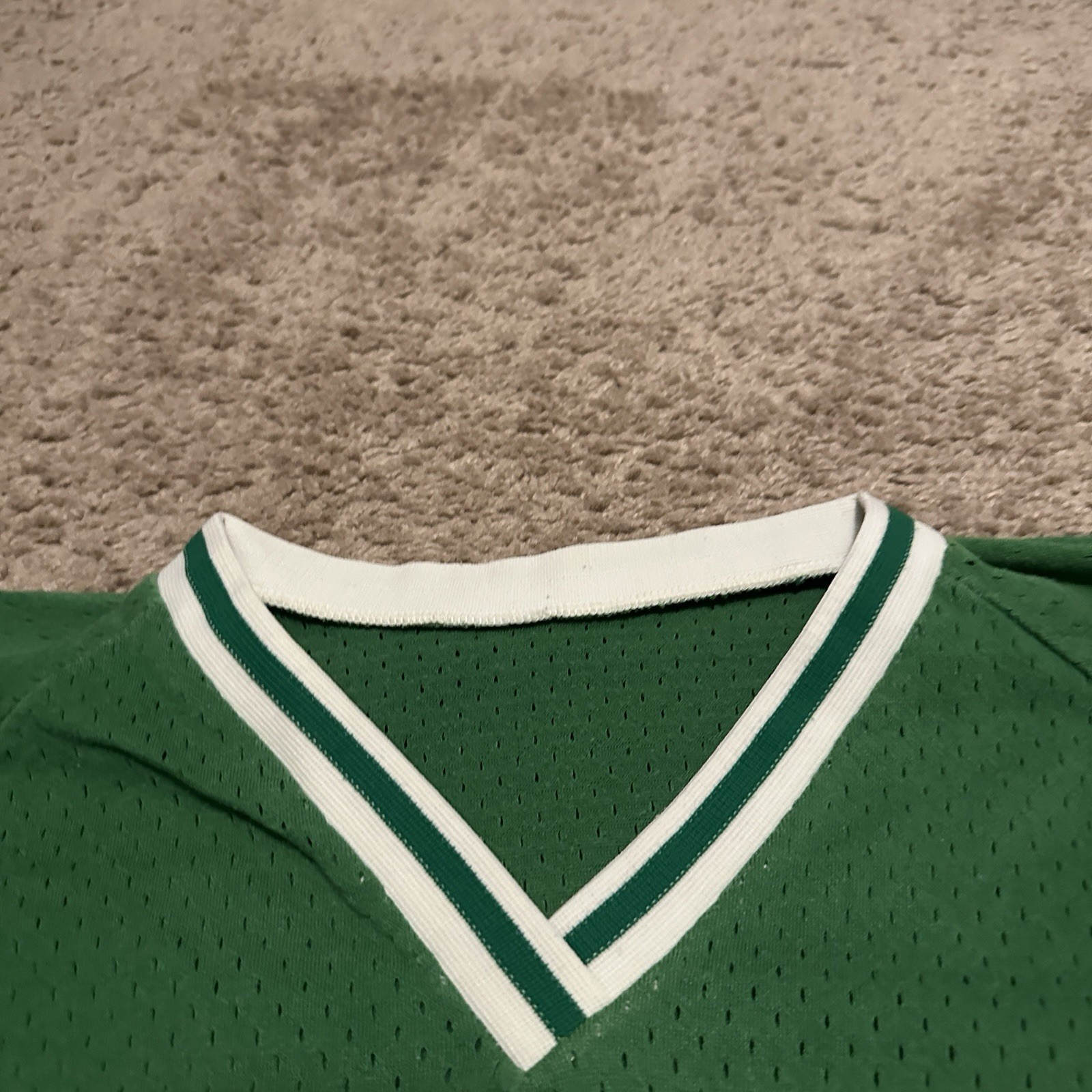 Vintage Soccer Jersey Mens Medium V Neck CLN 70s 80s Short Sleeve Green gallery