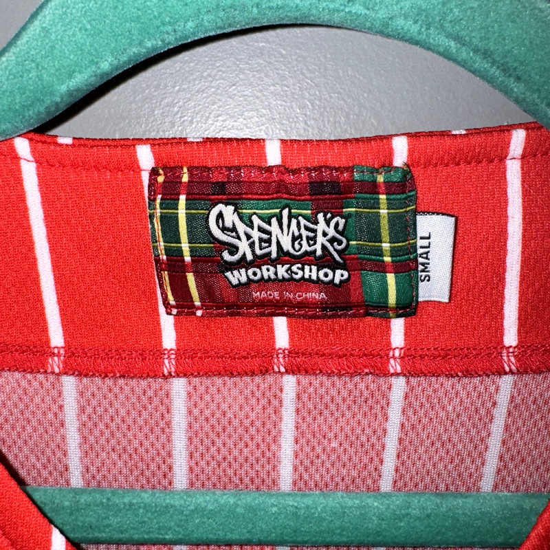 Spencers Workshop Baseball Jersey Red Holiday Drinking Team Christmas Mens Small gallery