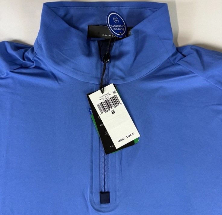 RLX Ralph Lauren Golf Performance Wicking Pullover Men’s Size M Blue 1/4 Zip NWT gallery