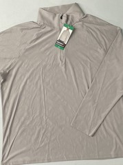 GERRY Men’s Active Quarter Zip Regular 1/4 Pullover Mock Neck XL Wicking GRAY